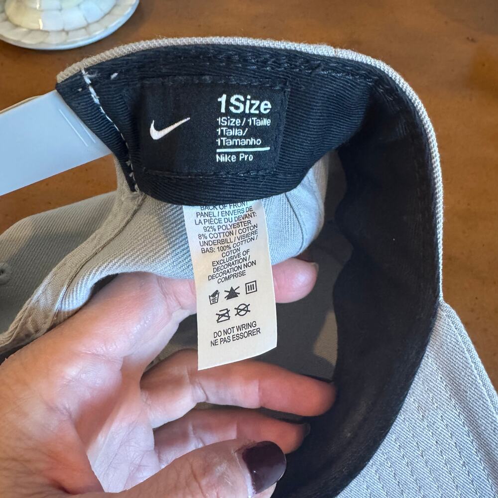 Nike Pro Bishop Gorman Snapback Hat Light Gray One Size - Picture 2 of 6